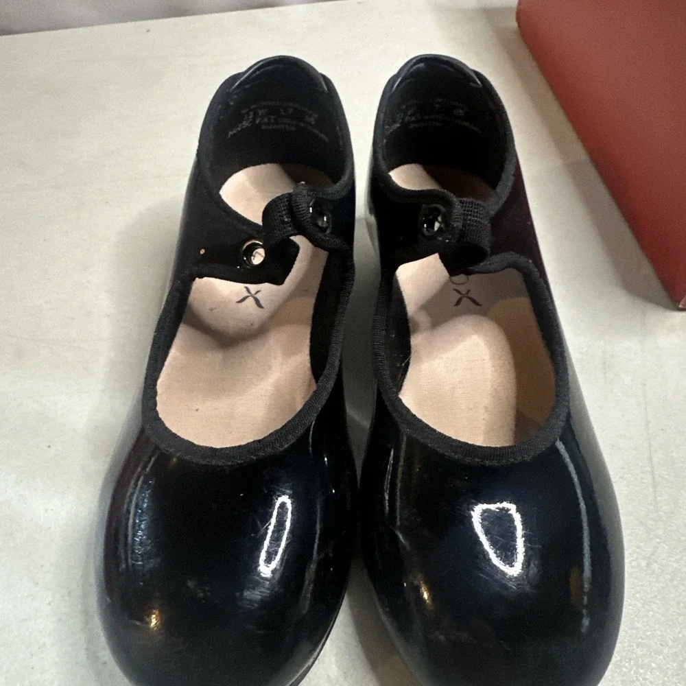 Capezio N625C Girls Size 13W Jr. Tyette Black Tele Tone Tap Shoes